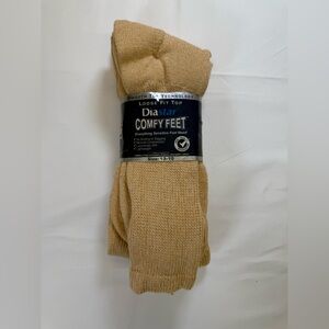 3-pack Men's Diabetic Tan Socks. Loose fitting and non-binding.